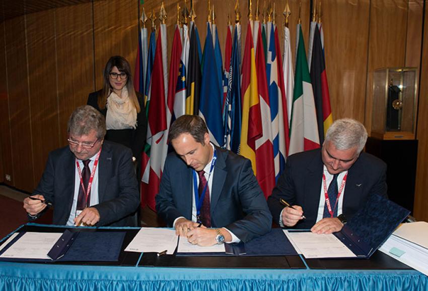Avio signing two contracts with ESA, the European Space Agency, in Paris 